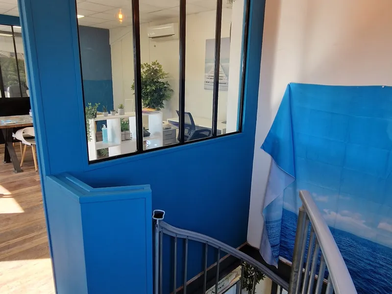 Mezzanine cloison bleue bureau - ColorsDream
